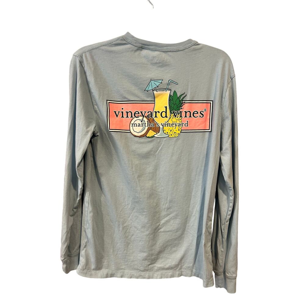 Vineyard Vines pineapple pina colada shirt long sleeve blue men's XS